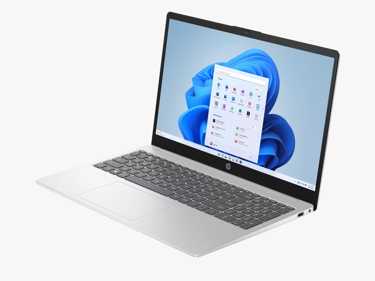 HP 15.6 inch AMD Ryzen laptop open display view